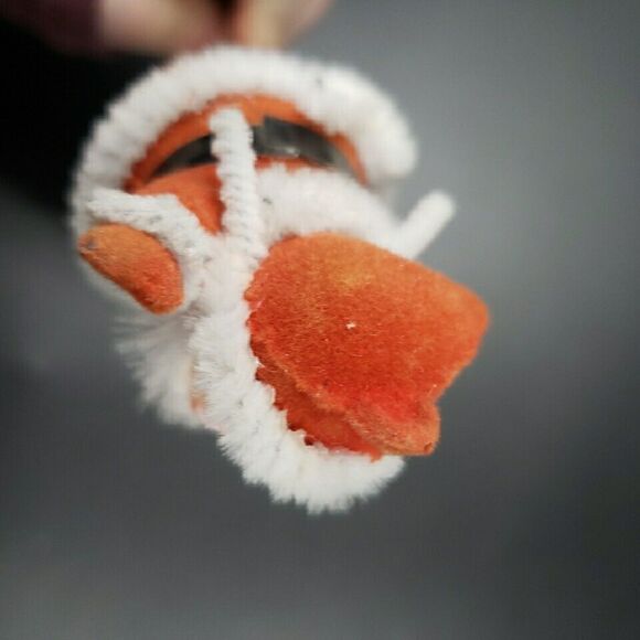 MCM Santa Claus Christmas Kitsch Floral Pick Flocked Vintage Mid Century Modern - Picture 11 of 16